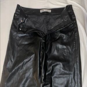 Zara Black Faux Leather Pants